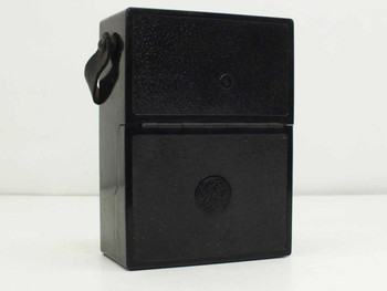 General Electric GE DP-9 DC Millivolt Voltmeter – front closed clamshell case view showing GE emblem and carry handle
