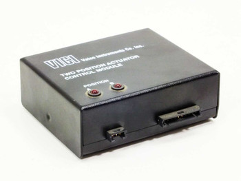 Valco VICI EPCA-CE Two Position Actuator Control Module – front and top three-quarter view showing POSITION indicator LEDs and multi-pin connector port on right side