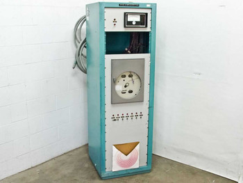Thermotron Console Productsaver environmental chamber controller – full front view showing teal cabinet with analog meter panel and Honeywell recorder door