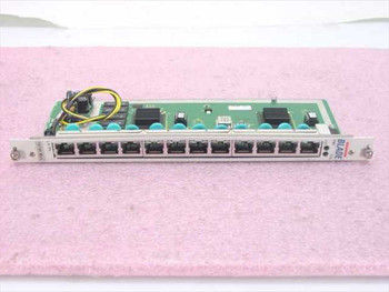 GarrettCom DS12-CPCI 12-Port 10/100 Hub cPCI Card — front panel view showing 12 RJ-45 ports and BLADE label