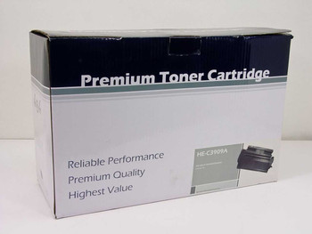 HE-C3909A compatible toner cartridge box front showing Premium Toner Cartridge label and part number