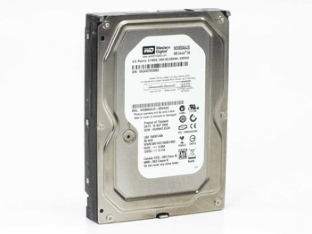 Western Digital WD800AAJS-00WAA0 80GB Caviar SE 3.5" SATA hard drive – top label view showing model and serial number