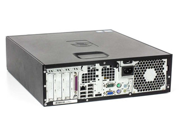 HP Compaq 6000 Pro SFF Desktop — rear panel showing LAN port, USB ports, VGA, DisplayPort, PS/2 ports, serial port, and power inlet