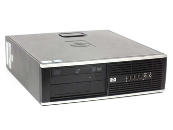 HP Compaq 6000 Pro SFF Desktop PC — front-left angle view showing optical drive bay, front USB ports, and HP logo