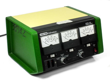 Bio-Rad Laboratories 1420 DC Power Supply – front panel view showing DC Volts, DC Watts, and DC Milliamps analog meters with green and yellow enclosure