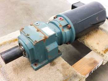 Dodge Quantis HB382CN140TC gearmotor with Marathon Electric motor — left side and output shaft view