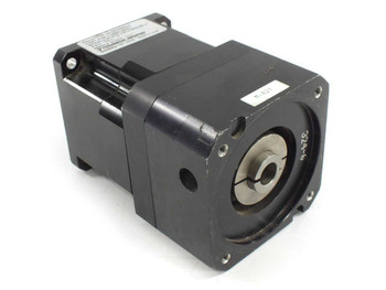 Thomson Micron NTP34-100-0-RM090-2 planetary gearbox – rear motor-input face view showing clamp-style hollow bore and NEMA 34 mounting pattern