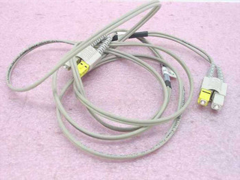 Sun 537-1004-01 2m SC duplex 50/125 multimode fiber optic cable — full cable length view showing both SC duplex connectors