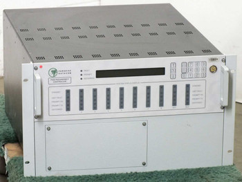 Paradise Datacom P500 1-for-8 Redundancy Controller front panel view showing P520 chassis, status display, LED indicators, and keypad