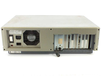 Wyse WY-2200-01 PC 286 — rear panel showing power inlet, fan, expansion card brackets, and detached keyboard cable