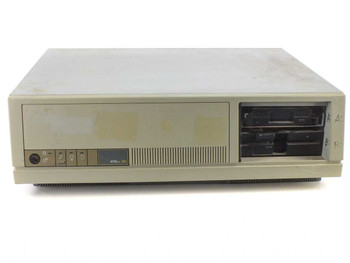Wyse WY-2200-01 PC 286 vintage desktop computer — front view showing dual floppy drive bays and front panel badge