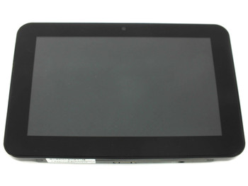 Control4 C4-TSMC7-EN-BL 7-inch portable touch screen – front view with screen off showing edge-to-edge capacitive glass and front camera