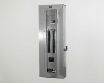Siemens S1C42JX400CBS panel board front view with door closed, full enclosure visible