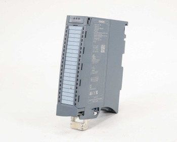 Siemens 6ES7532-5HF00-0AB0 S7-1500 Analog Output Module – angled front-left view showing terminal connector strips and DIN rail clip