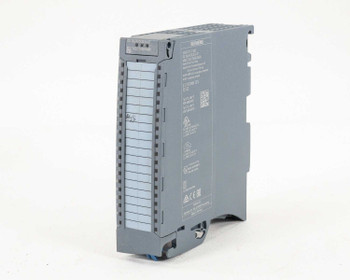 Siemens 6ES7522-1BH00-0AB0 SIMATIC S7-1500 DQ16 digital output module – left-angle view showing front wiring terminals and label