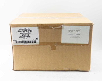 Quanex Solargain 614-5050-P93 Edge Tape sealed cardboard box with product label and SoloPower part number label on right side