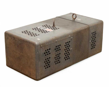 Sola 23-25-230-3 3000VA CVS transformer – three-quarter front-left view showing ventilated steel enclosure and lifting ring