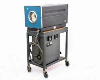 Lindberg 54454 Hevi-Duty Tube Furnace on steel rolling cart with controller cabinet below – full system front-left view