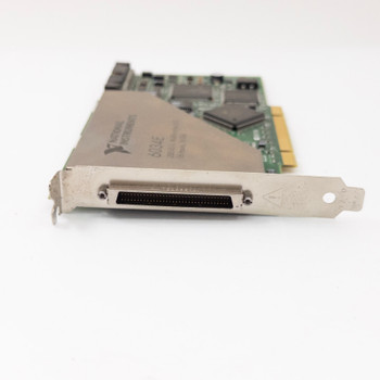 National Instruments PCI-6034E DAQ card — angled front view showing 68-pin VHDCI connector bracket and PCI edge connector