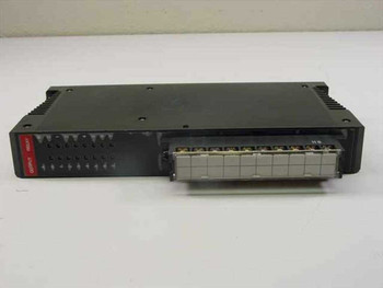 GE Fanuc IC630MDL380A 16-Circuit Relay Output Module — front angled view showing red label and terminal block with bus bar cover