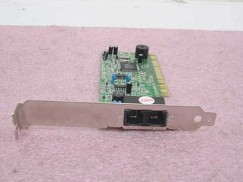 PCTel 400-06012-4 PCI modem card – front view showing PCI edge connector, two RJ-11 ports on bracket, and green PCB