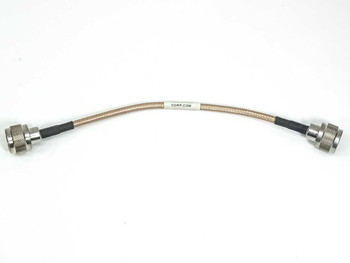 ESM Cable Corp RGS-400 8-inch coaxial cable with male N-type connectors on both ends, full cable view
