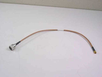 ESM Cable Corp RG-400 coaxial cable assembly full view — 1.4 ft brown cable with N-Male connector on left and SMA-Male connector on right