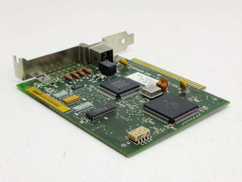 IBM 74F5175 ASP ISA 8-Bit NIC – reverse angle top view showing large controller ICs and ISA edge connector