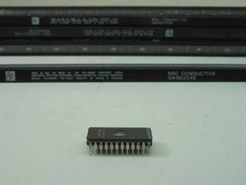 National Semiconductor MM2716Q 16K UV EPROM DIP-24 chip shown in front of NSC conductive antistatic tubes