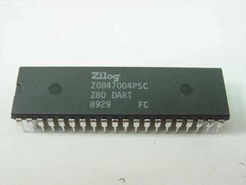 Zilog Z0847004PSC Z80 DART IC — top label showing Zilog brand, part number Z0847004PSC, Z80 DART designation, date code 8929 FC