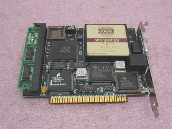 Azure Technologies TokenRing 2 003255 Rev B ISA card – top PCB view showing Silcom 500 Series module, Intel FLEXchip, LAN controller, and ISA edge connector