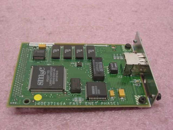 Xerox 140E37161A Fast Ethernet PWB board rear showing SMSC LAN91C100FD chipset and board marking 140E37161A FAST ENET PHASE1
