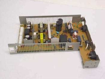 Nichicon 105K14350 ZSFL704GA printer power supply board – top view showing PCB components and metal chassis frame