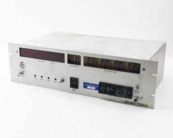 ESE ES-2505 event timer front panel with LED real time and next event displays, ESE logo visible, DO NOT TOUCH label on right side