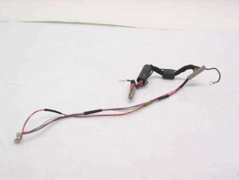 Toshiba Satellite P-100 internal wire harness cable assembly – overhead view showing multi-wire bundle with inline connector block and bare wire ends