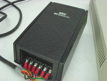 NEC America Inc. external power supply unit for N4810 modem showing multi-wire connector harness
