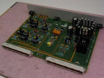 IVS Accuvision 200 Beam Focus Board – reverse side angled view showing dual card-edge connectors and large electrolytic capacitors