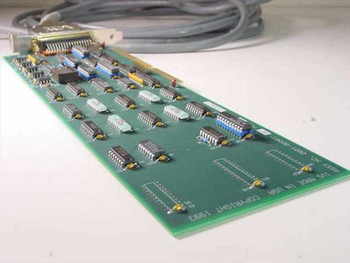 Accuvision 200 SECS II Receiver J1 Card PCB top view showing ICs, headers, and DB-50S connector