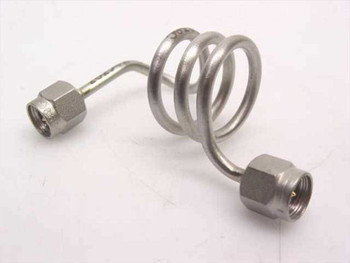 Unbranded stainless steel coiled SMA-male coaxial cable approximately 8 inches, full coil view showing both SMA-male connectors