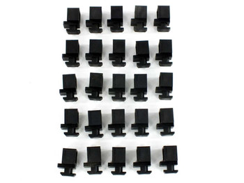 Bosch Rexroth 3842184737 Variofix Blocks — 25 blocks laid out in a 5x5 grid showing front and clip slot