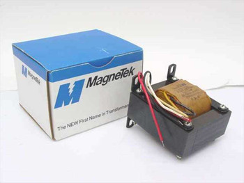 Magnetek N-6U Stepdown Autoformer shown next to original Magnetek box, front view