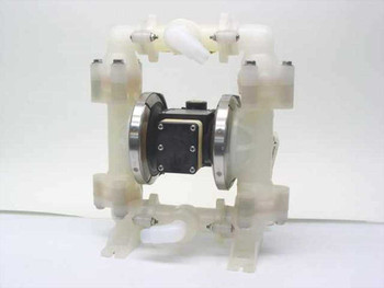 Ryan Herco Airgo 6220 double diaphragm pump — rear/opposite side view showing fluid port fittings and stainless center section