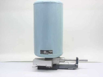 Link Systems ETEC A/S cryogenic LN2 Dewar detector assembly – side view showing data plate and linear slide mount