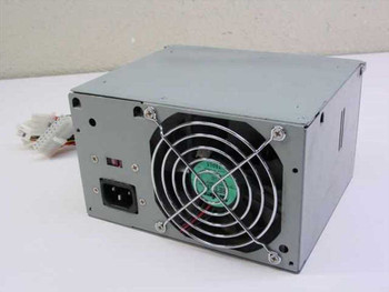 Compaq PS2014 270656-001 200W ATX power supply – rear view showing IEC AC inlet, power switch, and 80mm cooling fan