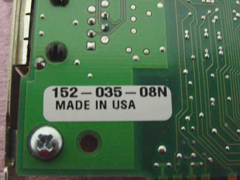 Madge 152-035-08N part number label closeup reading '152-035-08N MADE IN USA' on PCB
