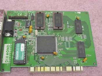 Diamond Stealth 64 DRAM PCI video card rear PCB view showing S3 chipset, DRAM chips, and Diamond Multimedia label