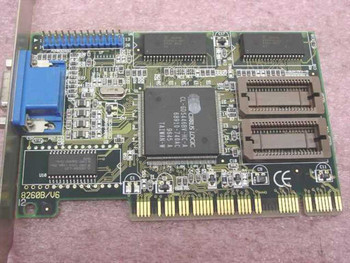 Cirrus Logic 8260B/V6 PCI VGA card — PCB top view showing CL-GD5446 chipset and onboard DRAM chips