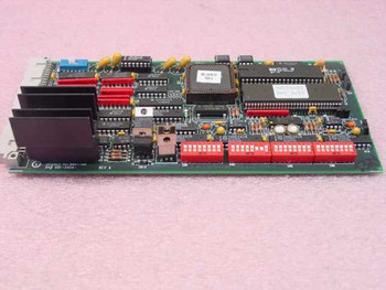 Brooks Automation 001-3404 cPCI card – top-side component view showing ICs, red DIP sockets, and heatsinks