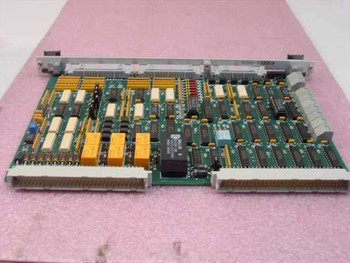FSI 292031-200 Rev B WFS VME Interface Card – reverse angled view showing opposite side of PCB with ICs and VME edge connector