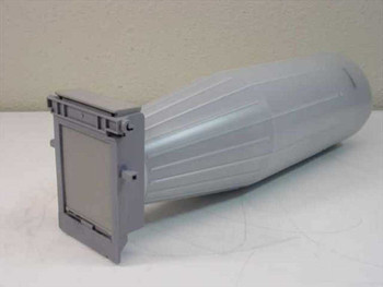 Canon NPG-10 toner cartridge body — front end with plastic mounting bracket, gray cylindrical container